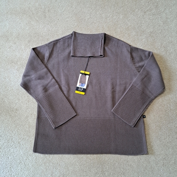 ❤️Gap Turtleneck Sweater Women's Small Brown Split Hem Chunky Knit Ribbed NWT - Picture 12 of 12